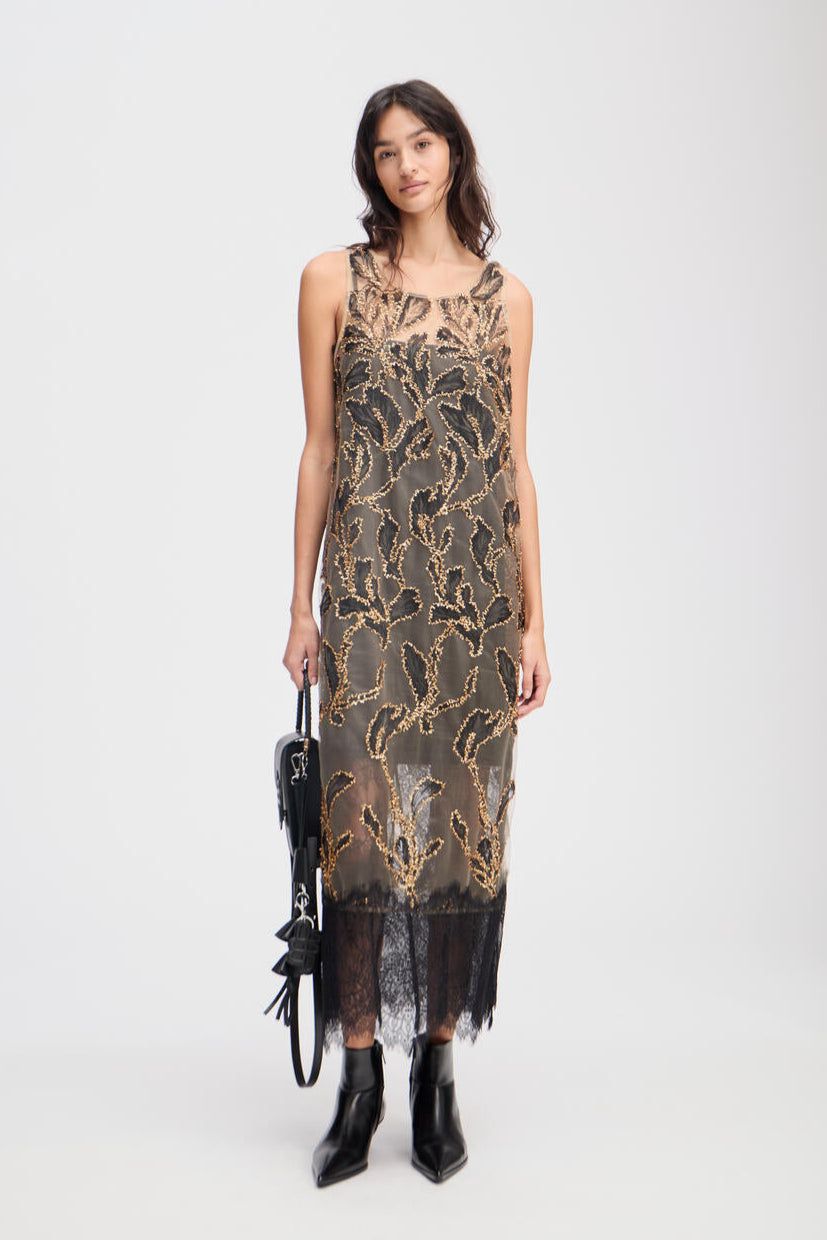 Lazo midi kjole - guldfarvet